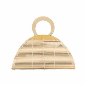 cult gaia natural bamboo half-moon handbag